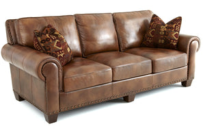 English Elm Steve Silver - Silverado 4-Piece Living Room Set Dark Brown Leather Sofa with Nailhead Trim, Pocketed Coil Seats B081S00335