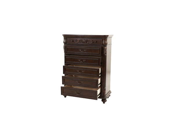 English Elm Antique Pine Chest of Drawers 38"x17"x53" Turned Legs Cherry Veneer Bedroom Storage Organizer B011P210738