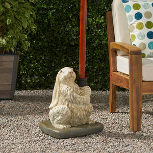 English Elm Christopher Knight Home® - RABBIT Concrete Umbrella Base Matte White - 50lb Resin-Finish Decorative Stand with 3 Adapters, 16" H 67764.00WHI
