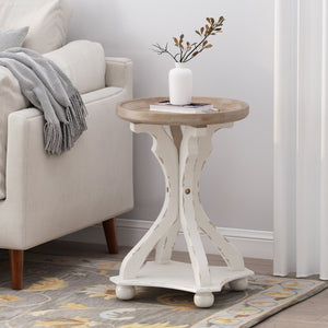English Elm Christopher Knight Home® - End Table - French Country Charm With Lipped Round Top, Ideal Accent For Living Spaces & Entryways N771P239460Y