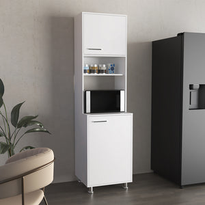 English Elm Cloudcroft White Pantry Cabinet for Kitchen & Living Room - Engineered Wood, Sleek Minimalist Storage Organized Durable B092P315579