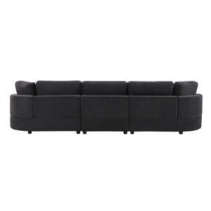 English Elm Christopher Knight Home® - 3-seater Curved Chenille Sofa with Plush 7.5" Seat Cushions and Two Pillows for Stylish Living Black N763S000020B