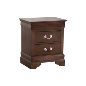 English Elm LouisPhillipe Cappuccino Nightstand with 2 Dovetail Drawers, Silver Hardware, Durable Wood Veneer Finish B078118331
