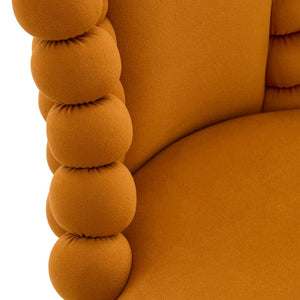 English Elm Set of 2 Sculptural Bubble Back Velvet Dining Chairs with Electroplated Metal Legs Gold,Orange W1512P491583