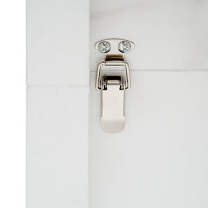 English Elm 47.24"-63"Modern Rectangle Dining Table with Extendable Top, Printed Marble Look, Sturdy Steel Base & Storage White W757P331962