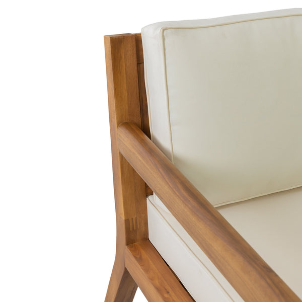 English Elm Christopher Knight Home® - Set of 2 Acacia Wood Patio Club Chairs with Water-Resistant Beige Cushions, Durable Teak Finish Seating 70787.00BGE-2