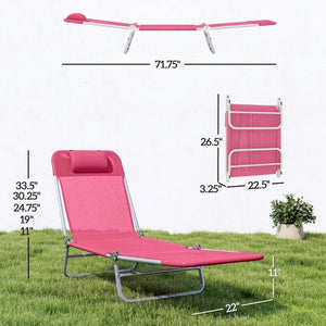 English Elm Comfortable Folding Outdoor Chaise Lounge with Mesh Seat Five Position Reclining Resort Style T3971P481640