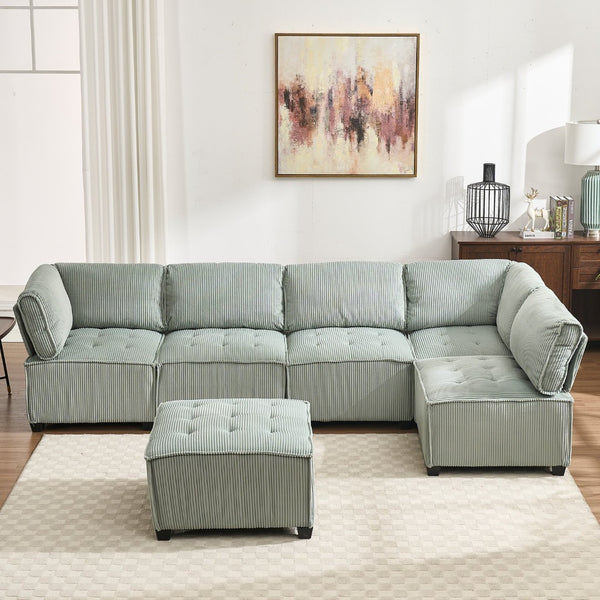 English Elm United Modular Sectional Sofa - U-Shaped Reversible Chaise Couch For Stylish Living & Comfort W1568S00152-GIGA