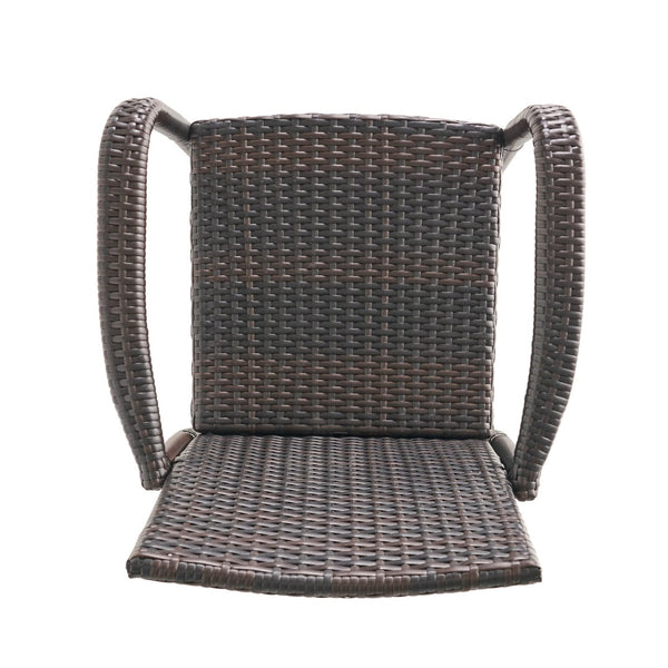 English Elm Littleton Outdoor Woven Faux Rattan Barstools Set of Two for Patio Pool Deck N758P391492D