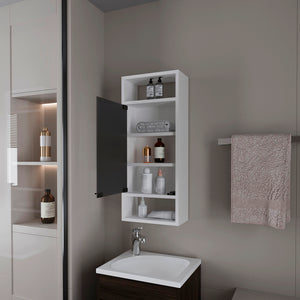 English Elm Amory Mirrored Medicine Cabinet White – Durable Engineered Wood, Slim 33.5" x 17" Wall Mount, Modern Bathroom Storage B092P315583
