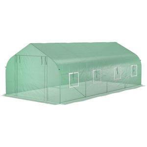 English Elm Outsunny Walk-in Tunnel Greenhouse Steel Hoop Frame with Mesh Ventilation Garden W2225P217789