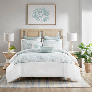 Harbor House Maya Bay Coastal Duvet Cover Mini Set HH12-1227 White