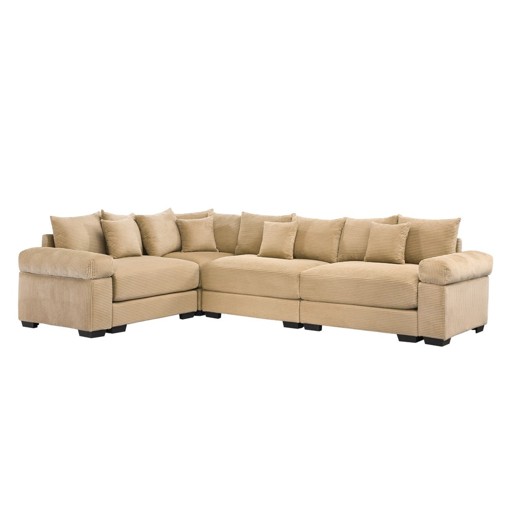 English Elm Oversized Modular Sectional Couch - Cloud-Like Comfort, Deep Seats, Extra-Wide Armrests, 12 Pillows W714S01304-GIGA