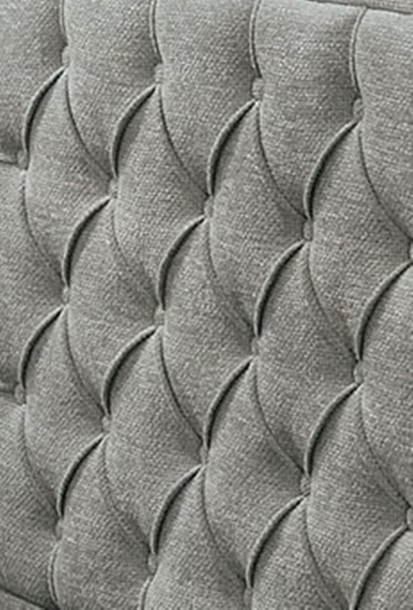 English Elm Transitional Twin Daybed with Diamond Tufted Back and Wood Trim, Versatile Seating & Sleeping Solution Gray 44 L x 39 W x 9 H B2741S00665