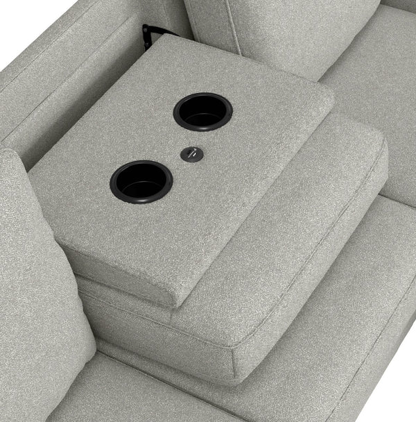 English Elm Wallace & Bay - Gray Reconfigurable Sectional - Pebble Gray Fabric Modular Sofa, Easy-Care Contemporary Comfort B361P384402