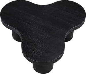 Meridian Furniture Cove Art Deco Sculptural Oak Veneer Coffee Table with Tiered Curves for Modern Living Rooms Black 33" W x 33" D x 13" H 99000Black-CT13