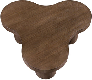 Meridian Furniture Cove Art Deco Sculptural Oak Veneer Coffee Table with Tiered Curves for Modern Living Rooms Brown Walnut 33" W x 33" D x 13" H 99000Brown-CT13