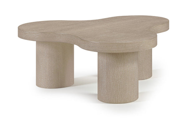 Meridian Furniture Cove Art Deco Sculptural Oak Veneer Coffee Table with Tiered Curves for Modern Living Rooms Natural 33" W x 33" D x 13" H 99000Natural-CT13
