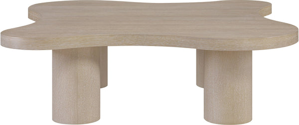 Meridian Furniture Cove Art Deco Sculptural Oak Veneer Coffee Table with Tiered Curves for Modern Living Rooms Natural 48" W x 48" D x 16" H 99000Natural-CT16