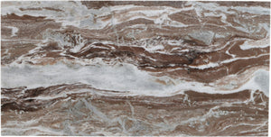 Meridian Furniture Vernazza Genuine Stone Rectangular Coffee Table Handcrafted Natural Veining for Living Rooms Brown Genuine Marble 99004Brown-CT