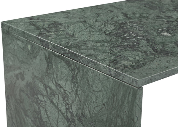 Meridian Furniture Vernazza Genuine Stone Rectangular Coffee Table Handcrafted Natural Veining for Living Rooms Green Genuine Marble 99004Green-CT