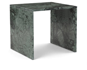 Meridian Furniture Vernazza Genuine Stone Side Table Handcrafted Sculptural Accent for Modern Living Spaces Green Genuine Marble 99004Green-ET