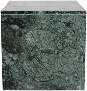 Meridian Furniture Vernazza Genuine Stone Side Table Handcrafted Sculptural Accent for Modern Living Spaces Green Genuine Marble 99004Green-ET