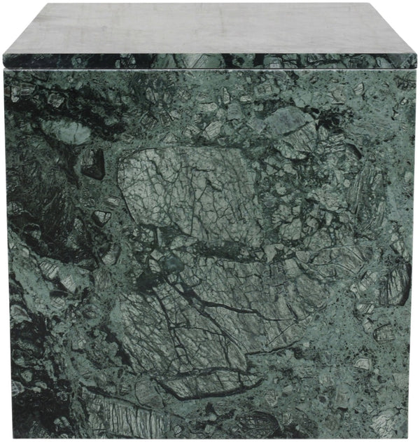 Meridian Furniture Vernazza Genuine Stone Side Table Handcrafted Sculptural Accent for Modern Living Spaces Green Genuine Marble 99004Green-ET