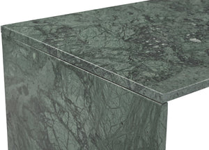 Meridian Furniture Vernazza Genuine Stone Side Table Handcrafted Sculptural Accent for Modern Living Spaces Green Genuine Marble 99004Green-ET