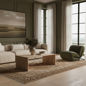 Meridian Furniture Vernazza Genuine Stone Rectangular Coffee Table Handcrafted Natural Veining for Living Rooms Natural Travertine 99005Travertine-CT