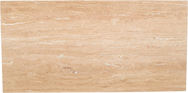 Meridian Furniture Vernazza Genuine Stone Rectangular Coffee Table Handcrafted Natural Veining for Living Rooms Natural Travertine 99005Travertine-CT