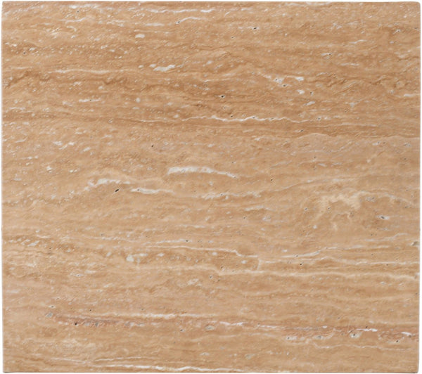 Meridian Furniture Vernazza Genuine Stone Side Table Handcrafted Sculptural Accent for Modern Living Spaces Natural Travertine 99005Travertine-ET