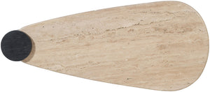 Meridian Furniture Taverna Genuine Travertine Top Coffee Table with Solid Art Deco Base for Living Rooms Black 99006Black-CT