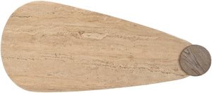 Meridian Furniture Taverna Genuine Travertine Top Coffee Table with Solid Art Deco Base for Living Rooms Brown 99006Brown-CT