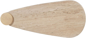 Meridian Furniture Taverna Genuine Travertine Top Coffee Table with Solid Art Deco Base for Living Rooms Natural 99006Natural-CT