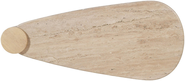 Meridian Furniture Taverna Genuine Travertine Top Coffee Table with Solid Art Deco Base for Living Rooms Natural 99006Natural-CT