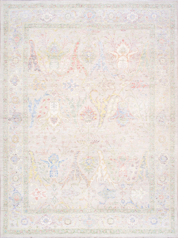 Pasargad Home Oushak Collection Hand-knotted Wool Area Rug - Timeless Elegance For Any Space   990074 9x12