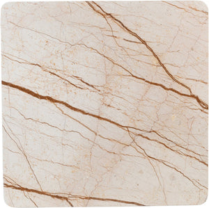 Meridian Furniture Livorno Handcrafted Stone Top Coffee Table Art Deco Accent for Modern Living Rooms Beige Genuine Marble 99007Beige-CT