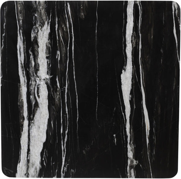 Meridian Furniture Livorno Handcrafted Stone Top Coffee Table Art Deco Accent for Modern Living Rooms Black Genuine Marble 99007Black-CT