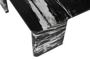 Meridian Furniture Livorno Handcrafted Stone Top Coffee Table Art Deco Accent for Modern Living Rooms Black Genuine Marble 99007Black-CT