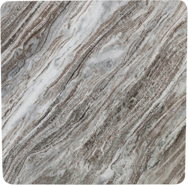 Meridian Furniture Livorno Handcrafted Stone Top Coffee Table Art Deco Accent for Modern Living Rooms Brown Genuine Marble 99007Brown-CT