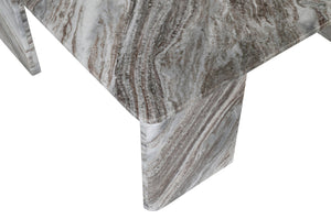 Meridian Furniture Livorno Handcrafted Stone Top Coffee Table Art Deco Accent for Modern Living Rooms Brown Genuine Marble 99007Brown-CT