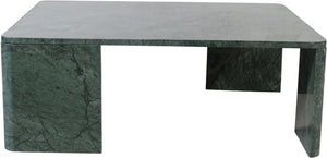 Meridian Furniture Livorno Handcrafted Stone Top Coffee Table Art Deco Accent for Modern Living Rooms Green Genuine Marble 99007Green-CT