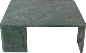 Meridian Furniture Livorno Handcrafted Stone Top Coffee Table Art Deco Accent for Modern Living Rooms Green Genuine Marble 99007Green-CT