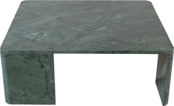 Meridian Furniture Livorno Handcrafted Stone Top Coffee Table Art Deco Accent for Modern Living Rooms Green Genuine Marble 99007Green-CT