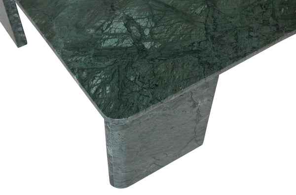 Meridian Furniture Livorno Handcrafted Stone Top Coffee Table Art Deco Accent for Modern Living Rooms Green Genuine Marble 99007Green-CT