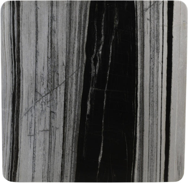Meridian Furniture Livorno Handcrafted Stone Top Coffee Table Art Deco Accent for Modern Living Rooms Panda Genuine Marble 99007Panda-CT