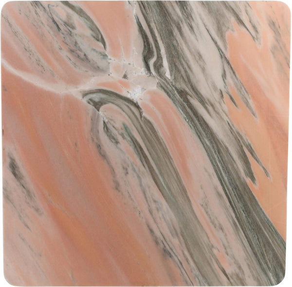 Meridian Furniture Livorno Handcrafted Stone Top Coffee Table Art Deco Accent for Modern Living Rooms Pink Genuine Marble 99007Pink-CT