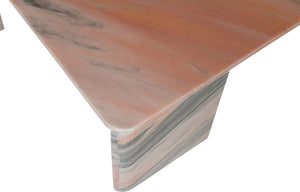 Meridian Furniture Livorno Handcrafted Stone Top Coffee Table Art Deco Accent for Modern Living Rooms Pink Genuine Marble 99007Pink-CT