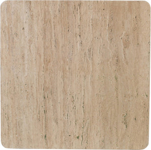 Meridian Furniture Livorno Handcrafted Stone Top Coffee Table Art Deco Accent for Modern Living Rooms Natural Travertine 99007Travertine-CT